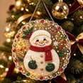 thumbnail image 1 of Christmas Pearl Diamond Painting Suncatcher Kit, DIY Craft, Pre-Assembled Metal Chain, Acrylic Round Board with Lace Edge, 3D Mixed-Sized Pearl Beads Craft, Festive Window Wall Decor, 1 of 5