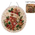 thumbnail image 1 of Christmas Pearl Diamond Painting Suncatcher Kit, DIY CraftPre-Assembled Metal Chain, Acrylic Round Board with Lace Edge, 2D Mixed-Sized Pearl Beads Craft, Festive Window Wall Decor,B1, 1 of 7