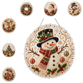 thumbnail image 1 of Christmas Pearl Diamond Painting Suncatcher Kit, DIY Pearl Bead Art Hanging Ornament Set, Pre-Assembled Metal Chain, Lace Edge Round Acrylic Board with 3D Mixed-Sized Pearl Beads 1pc E, 1 of 8