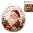 thumbnail image 1 of Christmas Pearl Diamond Painting Suncatcher Kit, DIY Pre-Assembled Metal Chain, Acrylic Round Board with Lace Edge, 2D Mixed-Sized Pearl Beads Craft, Festive Window Wall Decor,D1, 1 of 6