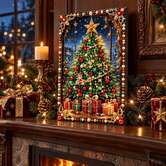 Christmas Pearl Painting Kit DIY Diamond Art Wall Hanging Festive Home Decor Gift for Beginners Stress Relief Craft