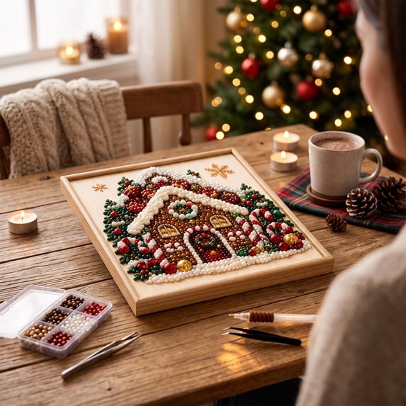 Christmas Pearl Painting Kit, DIY Pearlescent Bead Art Craft Set with ...