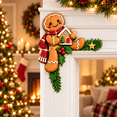 thumbnail image 1 of Christmas Peekaboos Door Frame Corner Decor, 2 Piece Wooden Xmas Door Topper Set, Holiday Frame Corner Signs for Doorways, Entryways, Interior Doors, Windows and Living Rooms, Gingerbread Design, 1 of 5