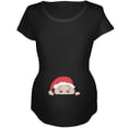 thumbnail image 1 of Christmas Peeking Baby Santa Maternity Soft T Shirt Black 2XL, 1 of 2