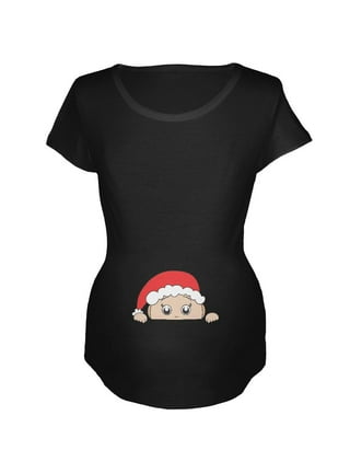 jovati Christmas T-shirt Elk Snowman Cartoon Print Maternity Clothing Short  Sleeve Top Pregnancy T-shirt