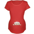 thumbnail image 1 of Christmas Peeking Baby Santa Maternity Soft T Shirt Red X-LG, 1 of 2