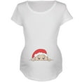 thumbnail image 1 of Christmas Peeking Baby Santa Maternity Soft T Shirt White LG, 1 of 1