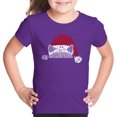 thumbnail image 1 of Christmas Peeking Cat - Girl's Word Art T-Shirt, 1 of 2