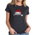 thumbnail image 1 of Christmas Peeking Cat - Women's Premium Blend Word Art T-Shirt, 1 of 2