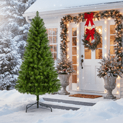 Seizeen 7FT Christmas Tree, Artificial Green Tree with 775 Green Tips, Slim Fir Xmas Tree w/Hinged Branches, Folding Metal Stand, Holiday Decoration for Carnival Party