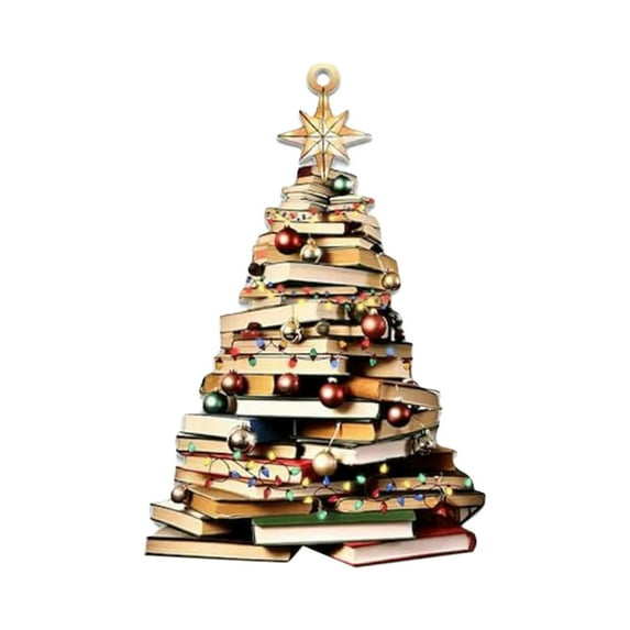 Christmas Pendant Christmas Book Festival Decoration Pendant 2D Acrylic Print Pendant Christmas Pendant Party Decoration Stain Glass Birds Popcorn Garland Small Chain for Manifestation Beads Ornament