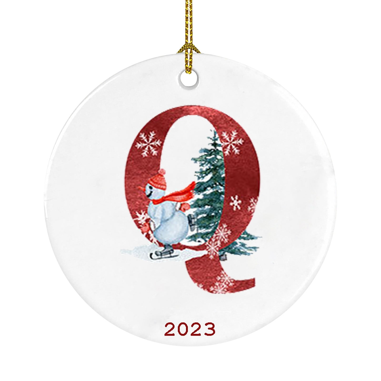 Christmas Pendant Decoration Christmas Tree Car Round Acrylic Pendant
