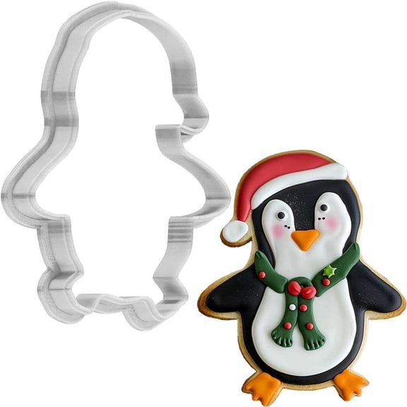 Christmas Penguin Cookie Cutter 4 Inch Made in USA by WONDERTORY