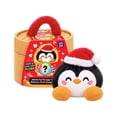 thumbnail image 1 of Christmas Penguin Dumpling Plush Toy, Black Stuffed Bao with Santa Hat, Holiday Collectible Plush with Bamboo Steamer Box, 1 of 7