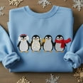 thumbnail image 1 of Christmas Penguin Embroidered Sweatshirt, Cute Holiday Penguin Sweater, Winter Bird Crewneck, Festive Animal Lover Gift, 1 of 4