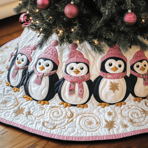 Tree Standie Christmas Penguin Quilted Tree Skirt Hsd794, 35.4 Inch Christmas Tree ...