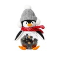 thumbnail image 1 of Christmas Penguin Shape Candy Jar Plush Toy in Gray, Holiday Stuffed Animal Treat Holder Gift for Kids, 1 of 3
