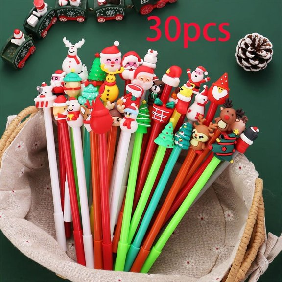 Christmas Pens with Various Shapes, Delicate Nibs & Smooth Writing (30 Count)