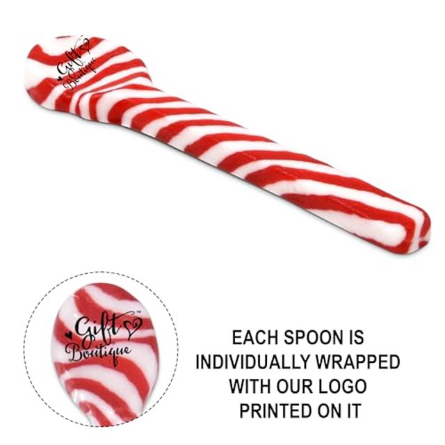Christmas Peppermint Candy Cane Spoons 24 Pack Edible Mint Candies
