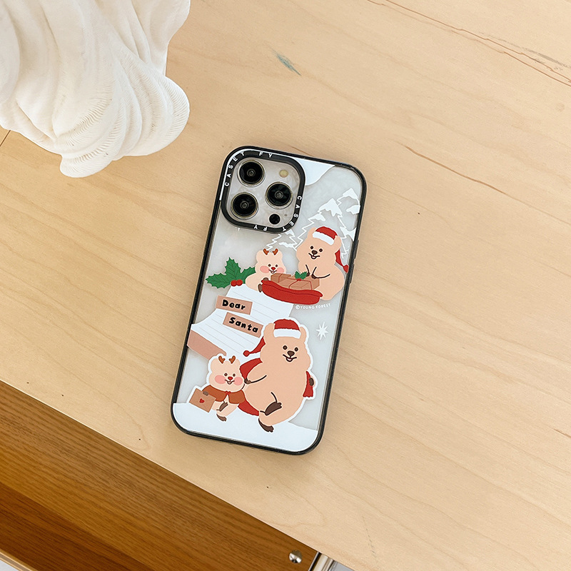 Christmas Persimmon Bear iPhone 15 Pro Max Case 12/13/14 Pro Cover