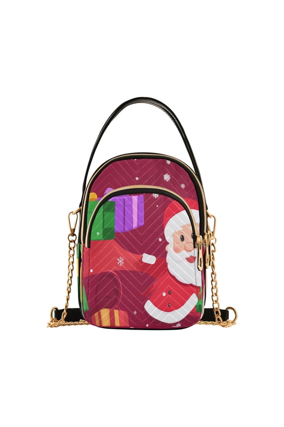 Christmas Personality Santa Claus Women's Crossbody Handbags Leather Crossbody Bags Fanny Pack Chest Bag for Travel