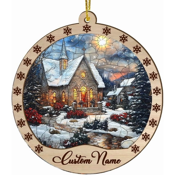 Christmas Personalized Ornaments, Church Suncatcher, Church Christmas, Church Décor for Home, Christmas Suncatchers for Kids, for Girlfriend X8LpBn (Design 102)