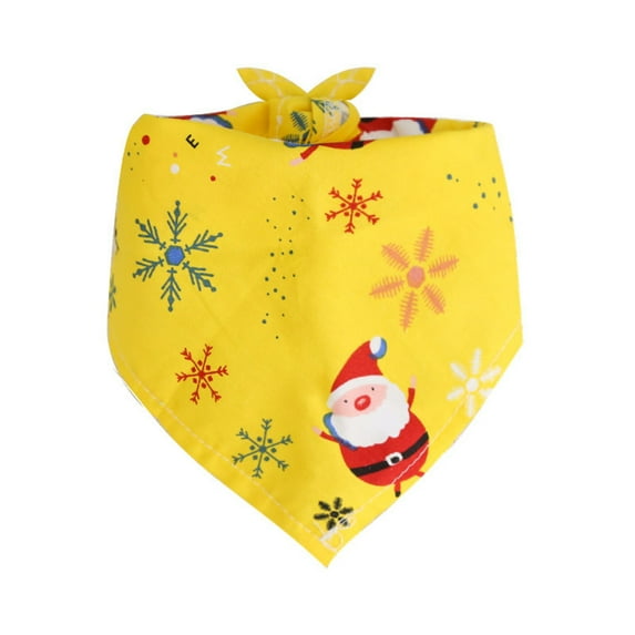 Christmas Pet Bandana Set | Triangle Bib Kerchief Scarf - Festive Costume Accessories for Dogs & Cats | Suitable for Small, Medium, Large Pets