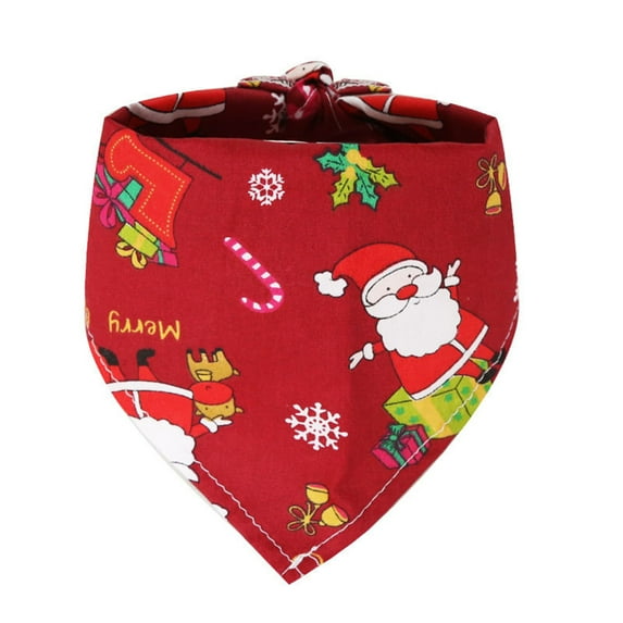 Christmas Pet Bandana Set | Triangle Bib Kerchief Scarf - Festive Costume Accessories for Dogs & Cats | Suitable for Small, Medium, Large Pets