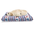 thumbnail image 1 of Christmas Pet Bed, Traditional Folkloric Knit Style Image Holiday Seasonal Design Celebration Theme, Resistant Pad for Dogs and Cats Cushion with Removable Cover, 24" x 39", Red Blue, by Ambesonne, 1 of 4
