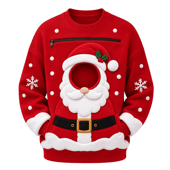 Christmas Pet Carrier Sweatshirt for Women Dog Cat Pouch Sweatshirt with Kangaroo Pocket Christmas Pullover