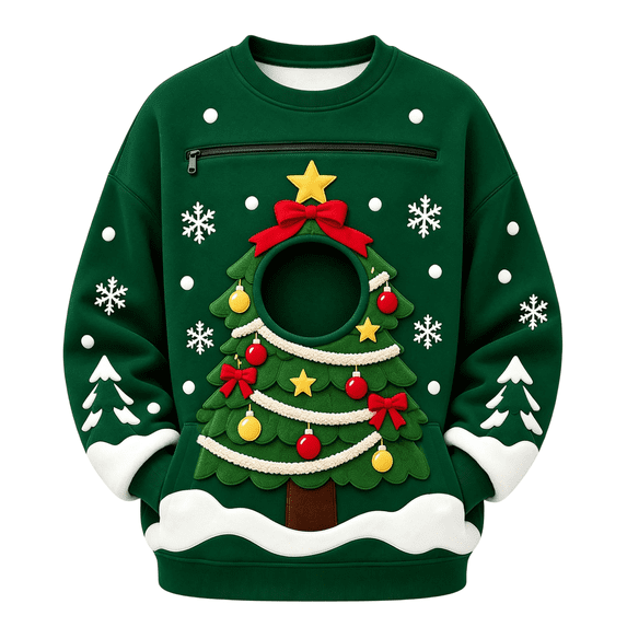 Christmas Pet Carrier Sweatshirt for Women Dog Cat Pouch Sweatshirt with Kangaroo Pocket Christmas Pullover