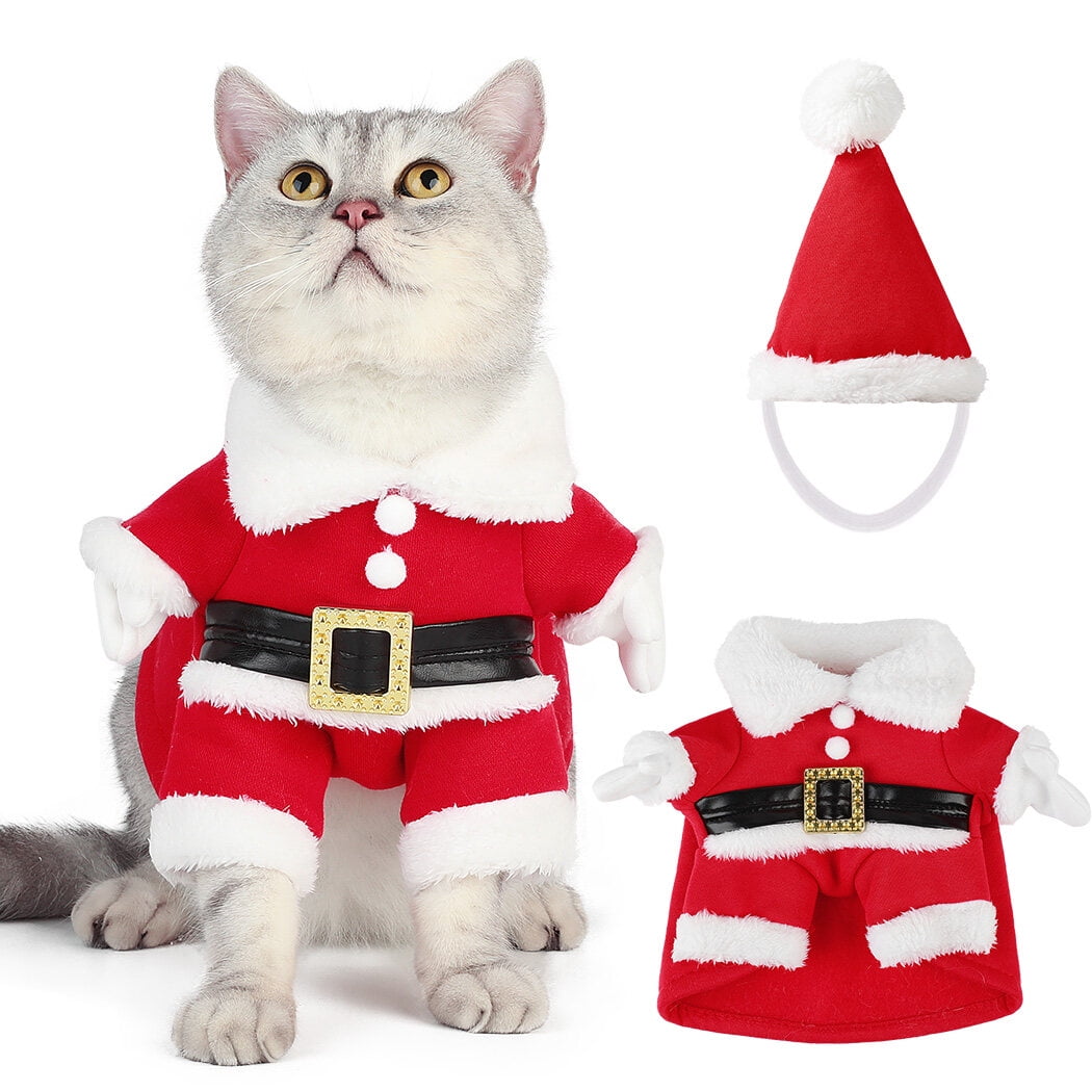 Christmas Pet Clothes, Cute Santa Claus Cat Clothes, Christmas Dog