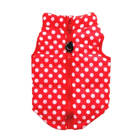 Christmas Pet Coat for Small Dogs and Cats - Winter Warm Jacket with Zipper and Leash Hook, Cold Weather Clothing for Puppies