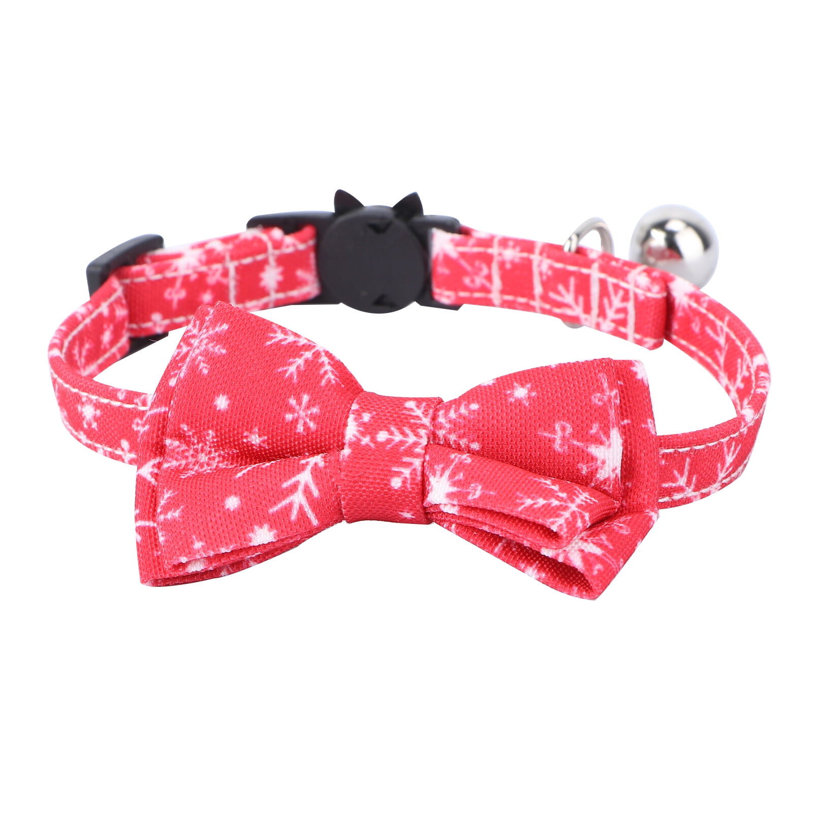 Christmas Pet Collar with Bells and Bow Ties Adjustable Cat Collar Neck