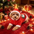 thumbnail image 1 of Christmas Pet Costume for Small Medium Dogs and Cats, Holiday Hoodie Outfit with 3D Print, Adjustable Drawstring, Stretch Fabric Party Dress Up, Multiple Sizes, Easy On and Off, 1 of 7