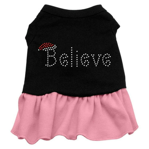 Christmas Pet Dog Cat Dress Rhinestone, "Believe"