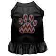 thumbnail image 1 of Christmas Pet Dog  Cat Dress Rhinestone, "Candy Cane Chevron Paw", 1 of 11
