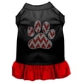 thumbnail image 1 of Christmas Pet Dog  Cat Dress Rhinestone, "Candy Cane Chevron Paw", 1 of 11
