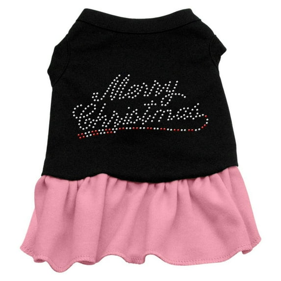 Christmas Pet Dog Cat Dress Rhinestone, "Merry Christmas"