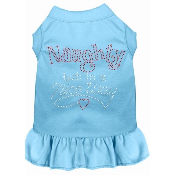 Christmas Pet Dog Cat Dress Rhinestone, "Naughty But In A Nice Way"
