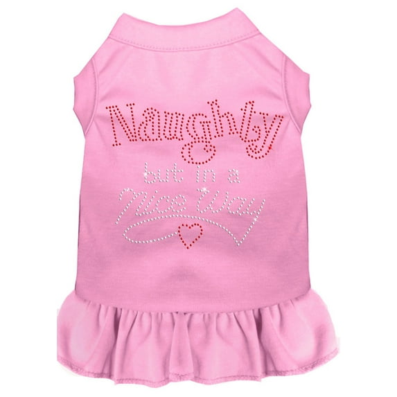 Christmas Pet Dog Cat Dress Rhinestone, "Naughty But In A Nice Way"
