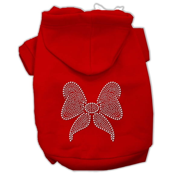 Christmas Pet Dog Cat Hoodie Rhinestone, "Bow"