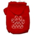 thumbnail image 1 of Christmas Pet, Dog  Cat Hoodie Rhinestone, "Candy Cane Chevron Paw", 1 of 10