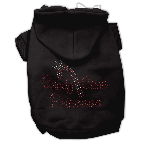 Christmas Pet Dog Cat Hoodie Rhinestone, "Candy Cane Princess"