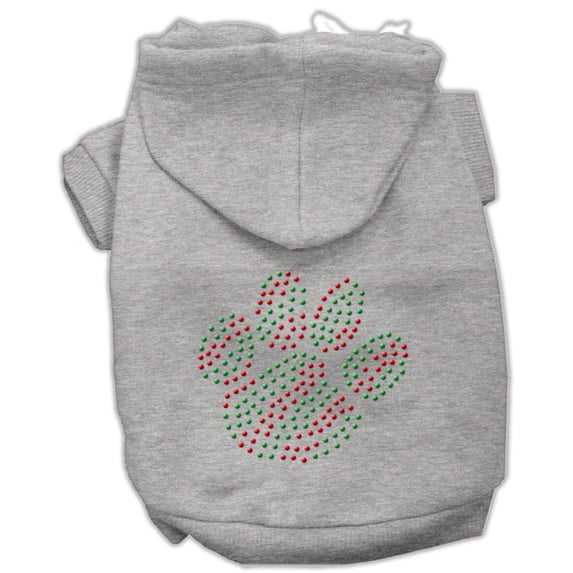 Christmas Pet, Dog Cat Hoodie Rhinestone, "Holiday Paw"