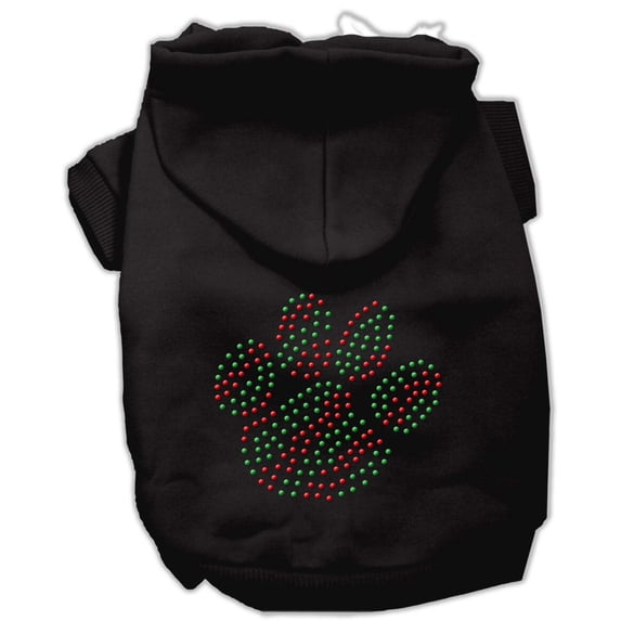 Christmas Pet, Dog Cat Hoodie Rhinestone, "Holiday Paw"