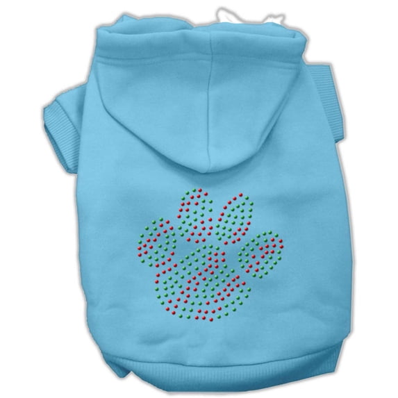 Christmas Pet, Dog Cat Hoodie Rhinestone, "Holiday Paw"