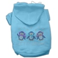 thumbnail image 1 of Christmas Pet Dog  Cat Hoodie Rhinestone, "Let It Snow Penguins", 1 of 10