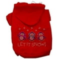 thumbnail image 1 of Christmas Pet Dog  Cat Hoodie Rhinestone, "Let It Snow Penguins", 1 of 11