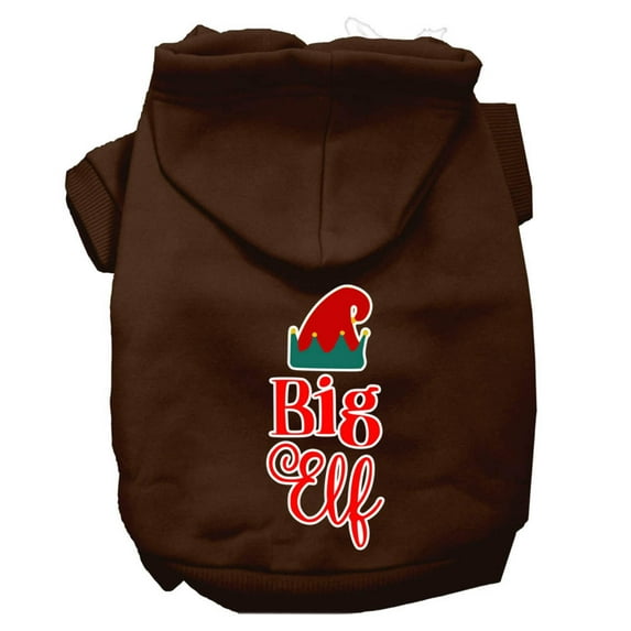 Christmas Pet Dog Cat Hoodie Screen Printed, "Big Elf"